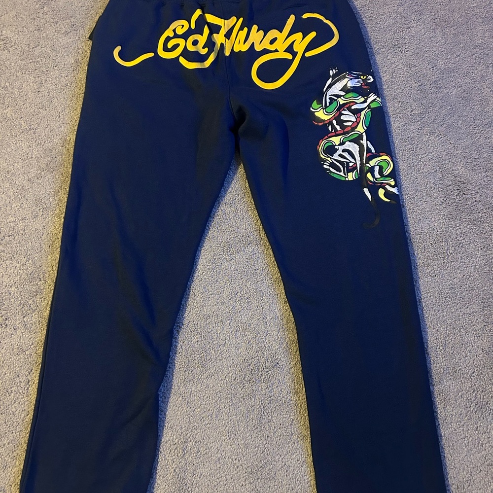 ED Hardy Men’s Size XL Panther Bulldog Sweatpant -EHM8003-7 NEW - Picture 2 of 7